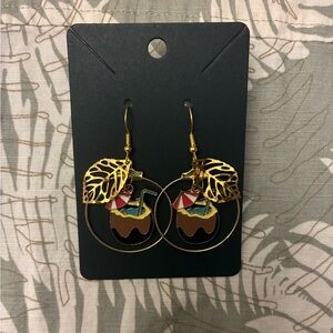 Hawaiian Tropical Gold Leaf Earrings